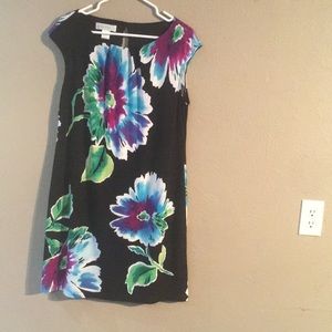 Black Green White London Times Size 14 Midi Dress